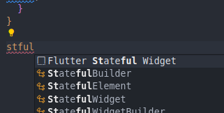 choose flutter stateful widget from the drop in the IDE