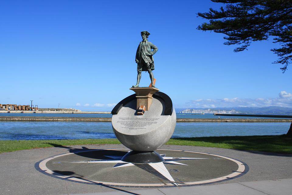 a statue of captain cook - the greatest and boldest explorer