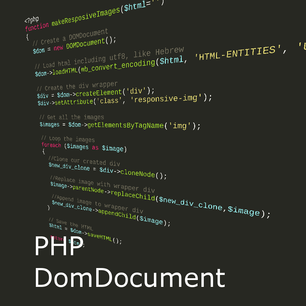 עיבוד HTML באמצעות ספריית DomDocument של PHP