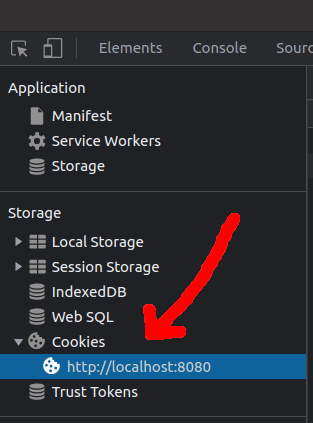 Inside the Application tab in Google Chrome developers console under storage cookies one can see the cookies