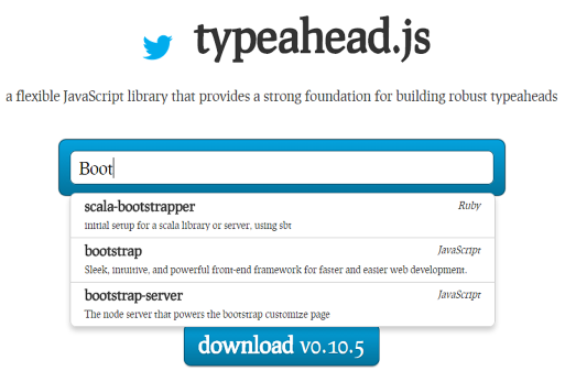 Typeahead javascript library