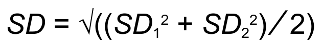 formula to calculate the standard deviation in case that the sample sizes are not equal