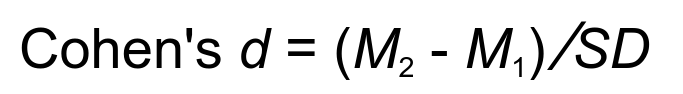 formula to calculate cohen d